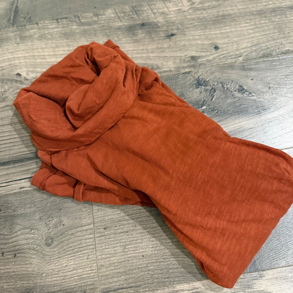 Madewell Whisper Cotton Turtleneck Tee Top Burnt Orange Rust MA910 Medium